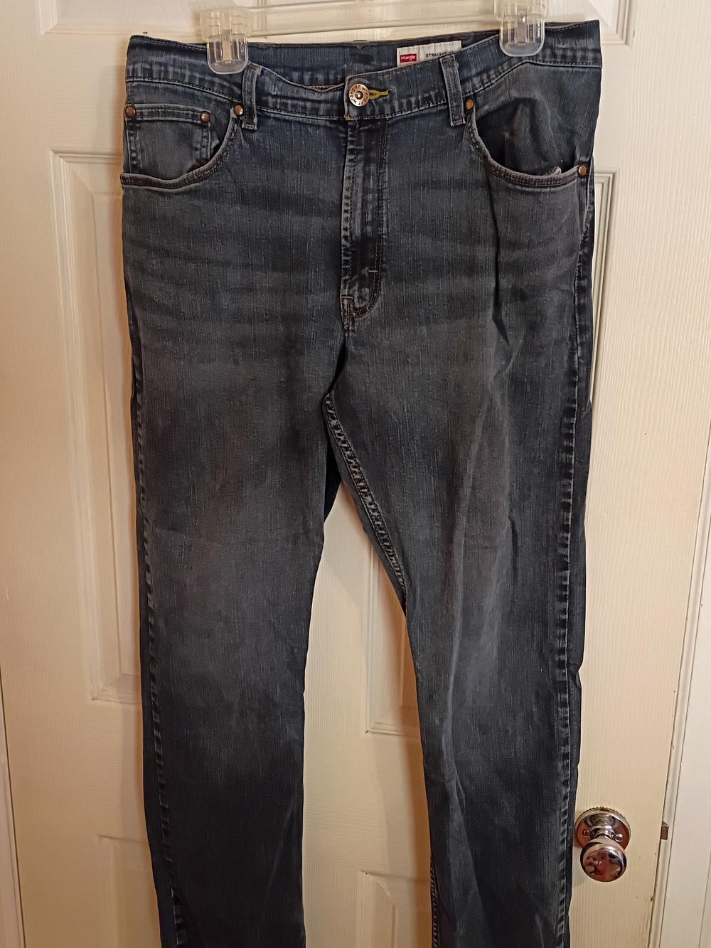 Wrangler Men's Washed Straight Blue Jeans 36
